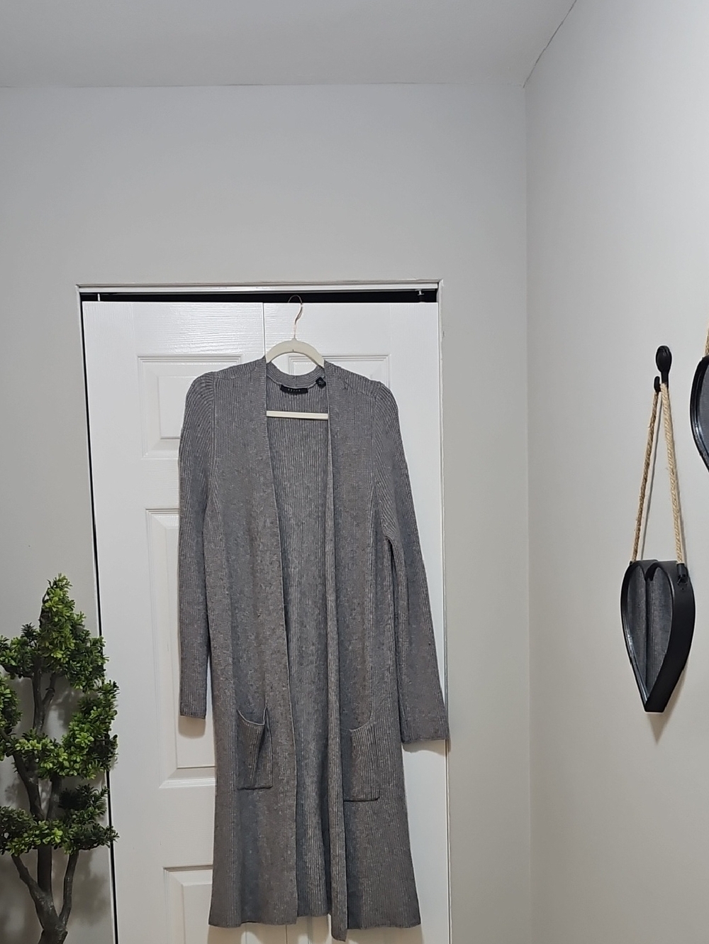 Women's Gray Maxi Sweater